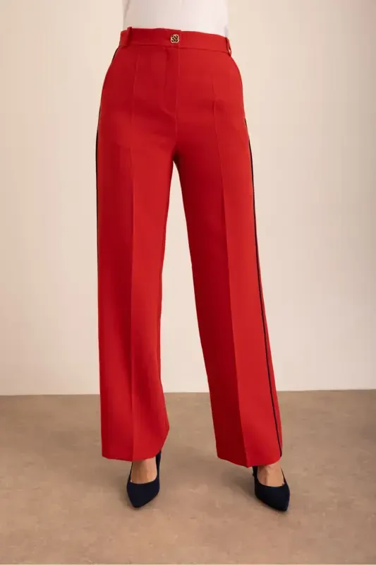 Red Stylish Palazzo Pants - 3