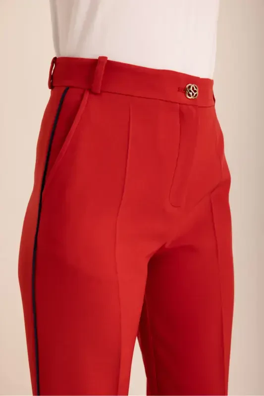 Red Stylish Palazzo Pants - 4