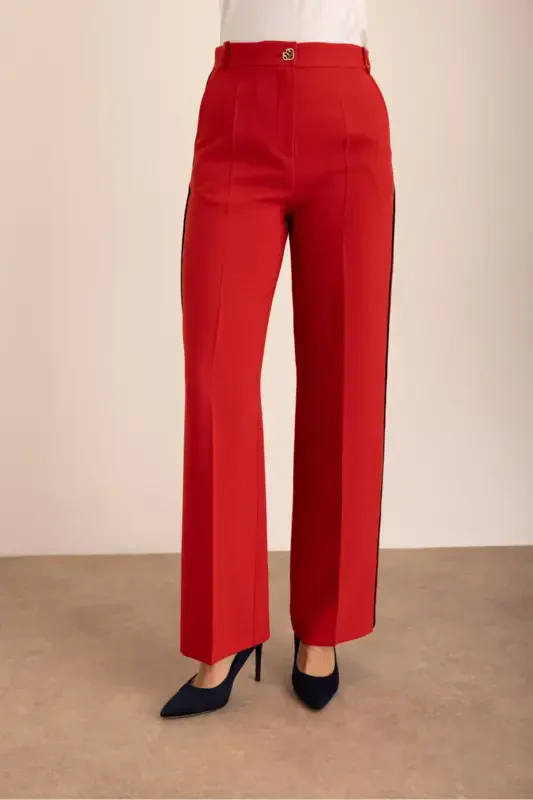 Red Stylish Palazzo Pants - 5