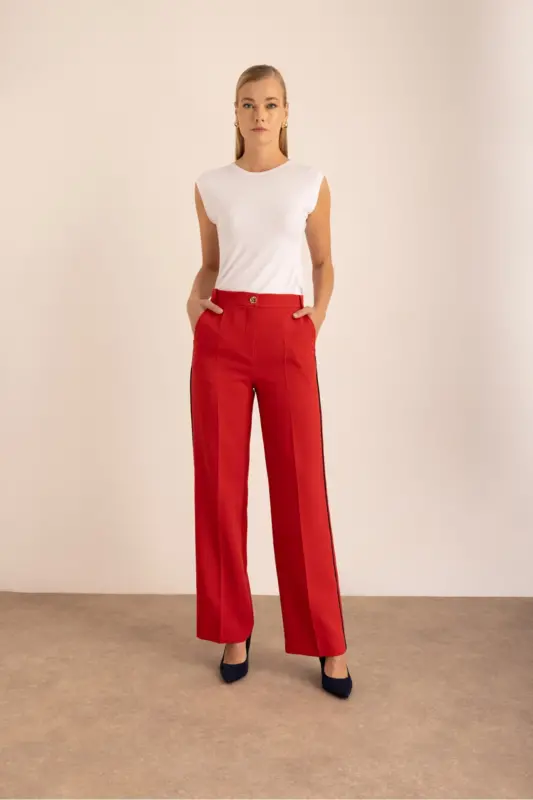 Red Stylish Palazzo Pants - 9