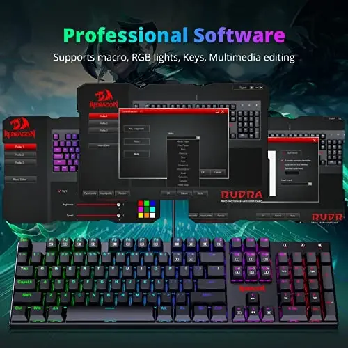 Redragon Mechanical Gaming Keyboard with Red Switches, Wired Keyboard Mechanical with RGB Backlit, Fully Progammable, Durable Aluminum Frame, Anti-Ghosting for PC Windows Mac, K565, Black - 3