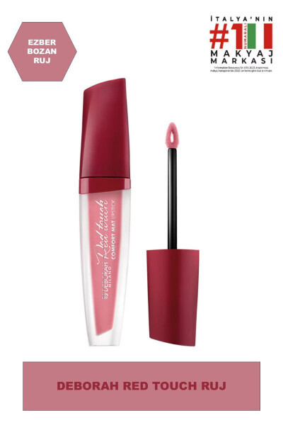 Red Touch Liquid Lipstick No:01 Nude Beige - DEBORAH