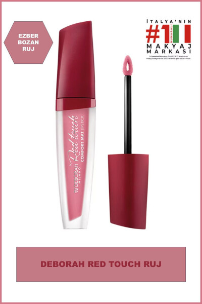 Red Touch Liquid Lipstick No:02 Nude Rose - DEBORAH