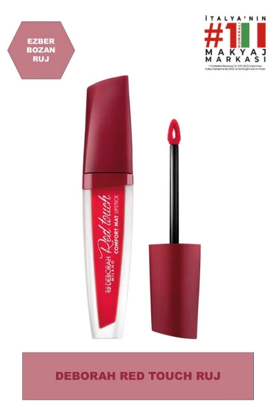 Red Touch Soft Liquid Matte Lipstick No: 07 Medium Red - DEBORAH