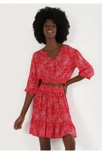 Red women's blouse - 4