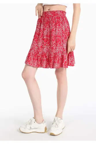 Red women's skirt - 4