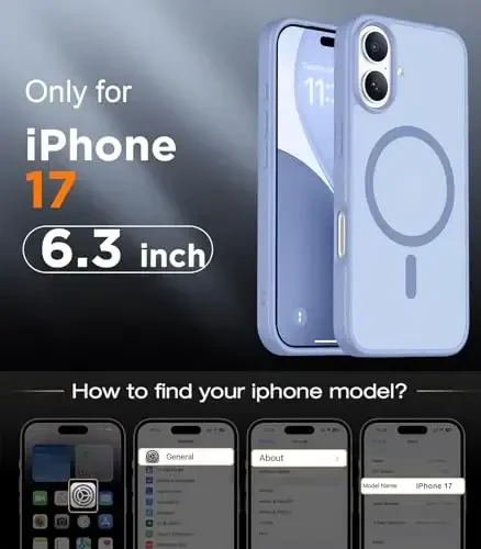 Red2Fire Designed for iPhone 17 Case Magnetic, (Compatible with MagSafe) (Military Grade Drop Protection) Translucent Matte Shockproof Phone Case for iPhone 17 6.3