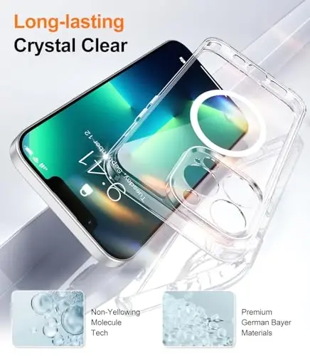 Red2Fire Magnetic for iPhone 13 Pro Max Case Clear,Upgraded Full Camera Protection,Compatible with Magsafe,Anti-Yellowing Shockproof Protective Phone Case for iPhone 13 Pro Max - Clear - 6