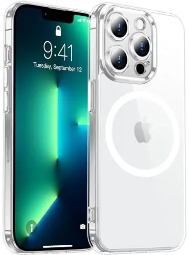 Red2Fire Magnetic for iPhone 13 Pro Max Case Clear,Upgraded Full Camera Protection,Compatible with Magsafe,Anti-Yellowing Shockproof Protective Phone Case for iPhone 13 Pro Max - Clear 
