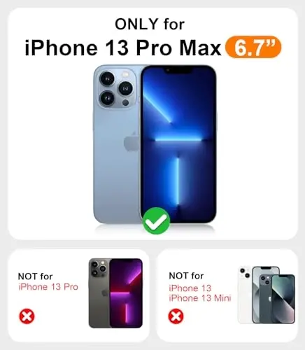 Red2Fire Magnetic for iPhone 13 Pro Max Case,Upgraded Full Camera Protection,Compatible with Magsafe,Shockproof Protective Translucent Matte Phone Case for iPhone 13 Pro Max - Black - 2