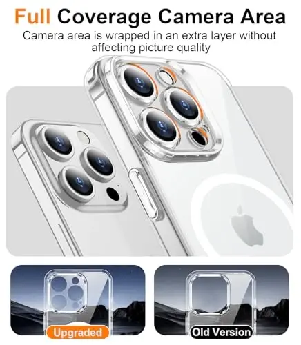 Red2Fire Magnetic for iPhone 15 Pro Case Clear,Upgraded Full Camera Protection,Compatible with Magsafe,Anti-Yellowing Shockproof Protective Phone Case for iPhone 15 Pro - Clear - 4