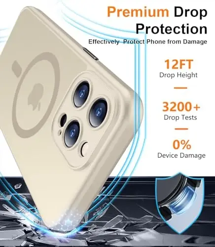 Red2Fire Magnetic for iPhone 15 Pro Case,Upgraded Full Camera Protection,Compatible with Magsafe,Shockproof Protective Translucent Matte Phone Case for iPhone 15 Pro - Grey - 4