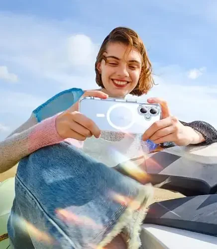 Red2Fire Magnetic for iPhone 17 Case Clear, [Magsafe bilan mos][Sarg'ayishga qarshi] Zarba o'tkazmaydigan ingichka telefon qutisi iPhone 17 uchun, Shaffof - 7