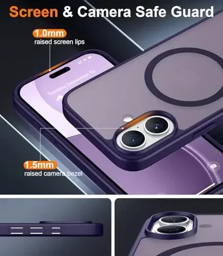 Red2Fire Magnetic for iPhone 17 Case, (Compatible with MagSafe) (Military Grade Drop Protection) Translucent Matte Shockproof Phone Case for iPhone 17 6.3