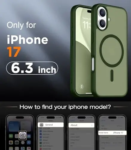 Red2Fire Magnetic for iPhone 17 Case, (Compatible with MagSafe) (Military Grade Drop Protection) Translucent Matte Shockproof Phone Case for iPhone 17 6.3