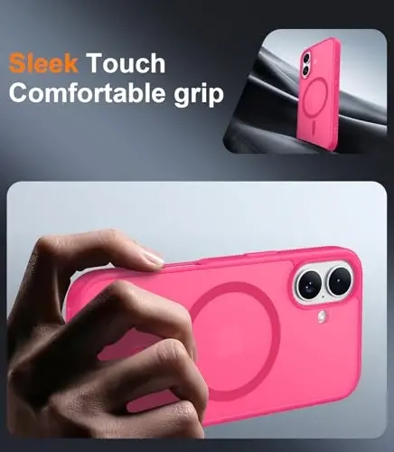 Red2Fire Magnetic for iPhone 17 Case, (Compatible with MagSafe) (Military Grade Drop Protection) Translucent Matte Shockproof Phone Case for iPhone 17 6.3