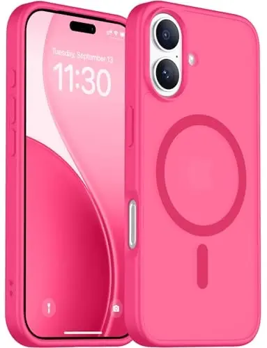 Red2Fire Magnetic for iPhone 17 Case, (Compatible with MagSafe) (Military Grade Drop Protection) Translucent Matte Shockproof Phone Case for iPhone 17 6.3