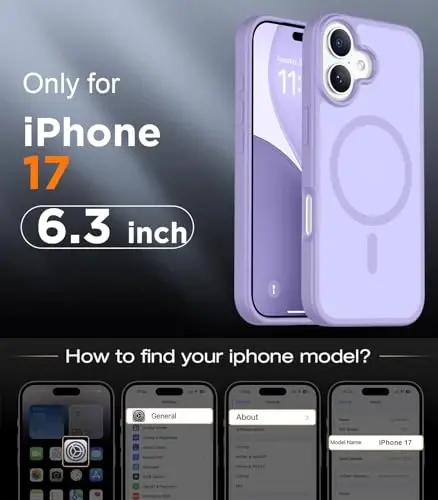 Red2Fire Magnetic for iPhone 17 Case, (Compatible with MagSafe) (Military Grade Drop Protection) Translucent Matte Shockproof Phone Case for iPhone 17 6.3