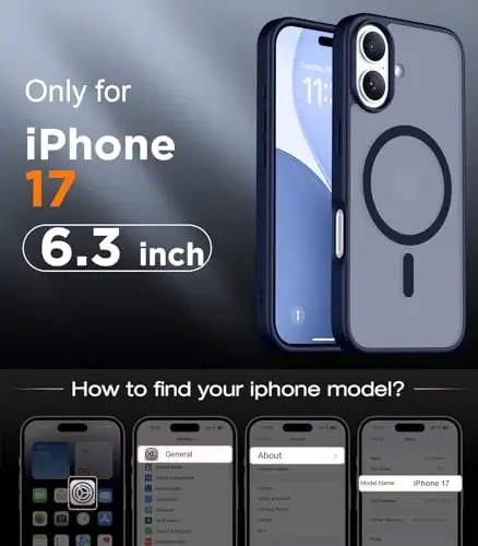 Red2Fire Magnetic for iPhone 17 Case, (Compatible with MagSafe) (Military Grade Drop Protection) Translucent Matte Shockproof Phone Case for iPhone 17 6.3