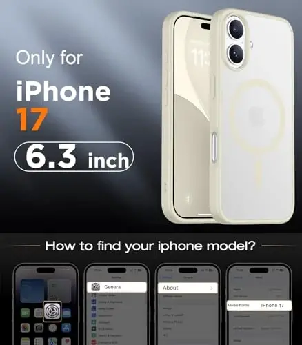 Red2Fire Magnetic for iPhone 17 Case, (Compatible with MagSafe) (Military Grade Drop Protection) Translucent Matte Shockproof Phone Case for iPhone 17 6.3