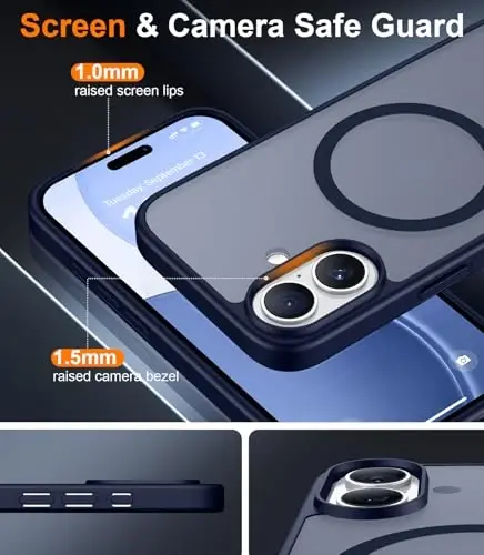 Red2Fire Magnetic for iPhone 17 Case, (Compatible with MagSafe) (Military Grade Drop Protection) Translucent Matte Shockproof Phone Case for iPhone 17 6.3