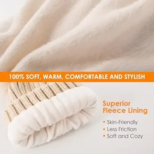 REDESS Ayollar Qishki Trikotaj Shapka Issiq Jun Qoplamali Pompom Qalpog'i Qalin Shirali Qor Trikotaj Bosh Suyagi Ski Qalpog'i - 4