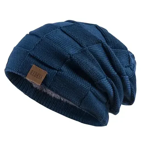REDESS Beanie Hat for Men and Women Winter Warm Hats Knit Slouchy Thick Skull Cap - 1