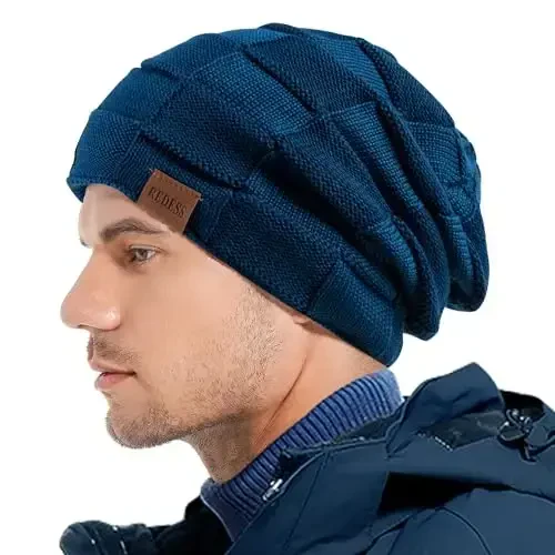 REDESS Beanie Hat for Men and Women Winter Warm Hats Knit Slouchy Thick Skull Cap - 4