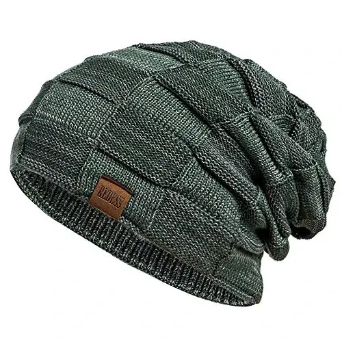 REDESS Beanie Hat for Men and Women Winter Warm Hats Knit Slouchy Thick Skull Cap - REDESS