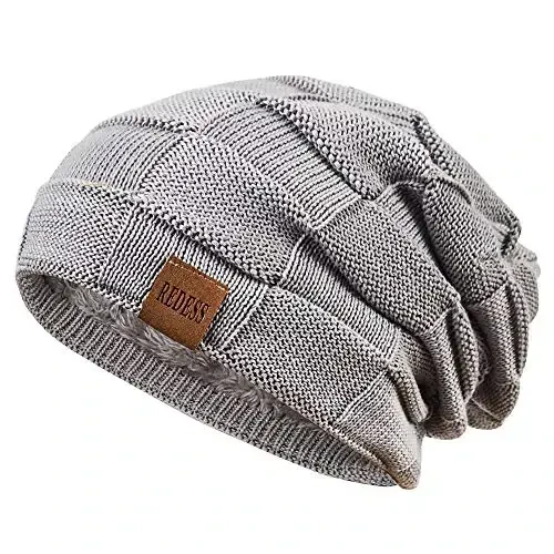 REDESS Beanie Hat for Men and Women Winter Warm Hats Knit Slouchy Thick Skull Cap 