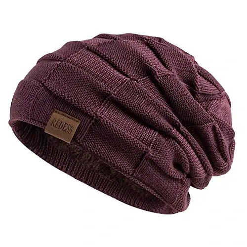 REDESS Beanie Hat for Men and Women Winter Warm Hats Knit Slouchy Thick Skull Cap - 1