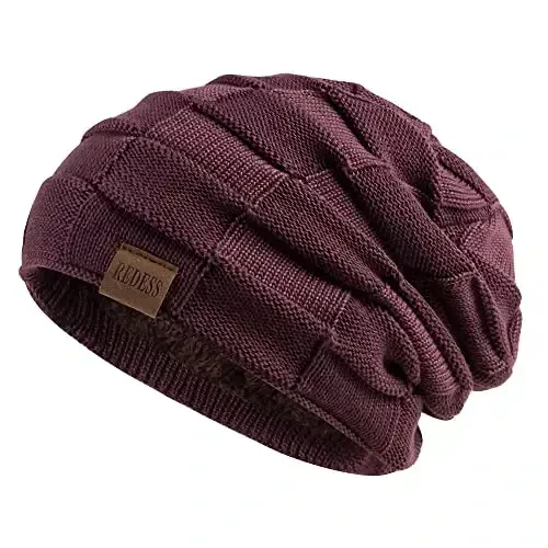 REDESS Beanie Hat for Men and Women Winter Warm Hats Knit Slouchy Thick Skull Cap 
