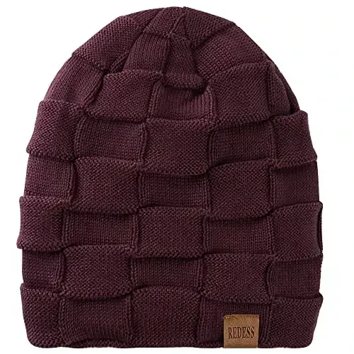 REDESS Beanie Hat for Men and Women Winter Warm Hats Knit Slouchy Thick Skull Cap - 2