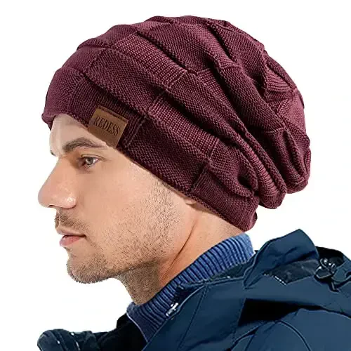REDESS Beanie Hat for Men and Women Winter Warm Hats Knit Slouchy Thick Skull Cap - 4