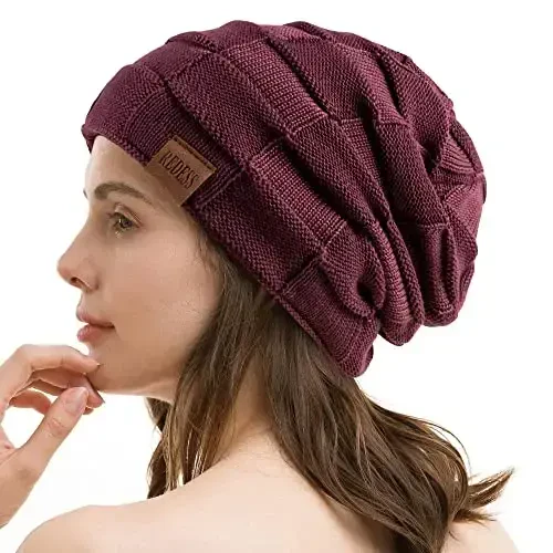 REDESS Beanie Hat for Men and Women Winter Warm Hats Knit Slouchy Thick Skull Cap - 5