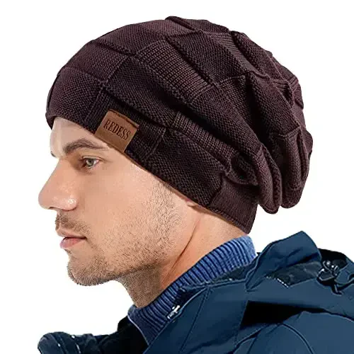 REDESS Beanie Hat for Men and Women Winter Warm Hats Knit Slouchy Thick Skull Cap - 4