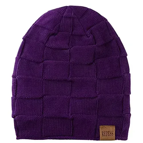 REDESS Beanie Hat for Men and Women Winter Warm Hats Knit Slouchy Thick Skull Cap - REDESS (1)