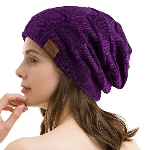 REDESS Beanie Hat for Men and Women Winter Warm Hats Knit Slouchy Thick Skull Cap - 4