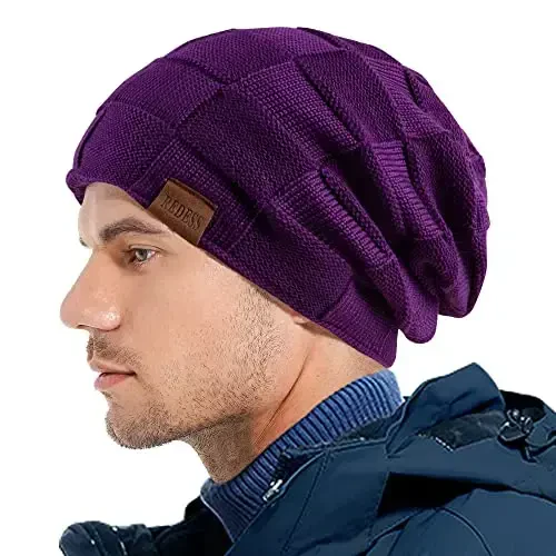 REDESS Beanie Hat for Men and Women Winter Warm Hats Knit Slouchy Thick Skull Cap - 5