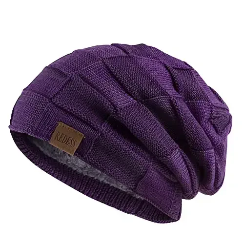 REDESS Beanie Hat for Men and Women Winter Warm Hats Knit Slouchy Thick Skull Cap 