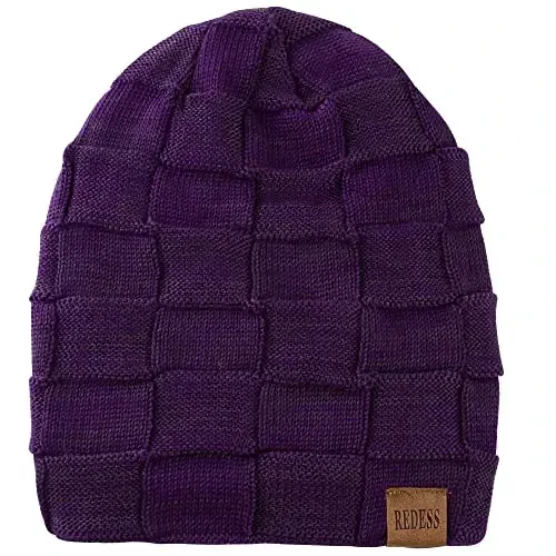 REDESS Beanie Hat for Men and Women Winter Warm Hats Knit Slouchy Thick Skull Cap - 2