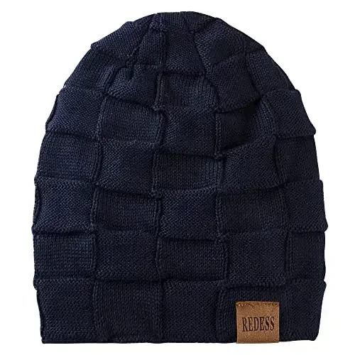 REDESS Beanie Hat for Men and Women Winter Warm Hats Knit Slouchy Thick Skull Cap with Face Cover - 2