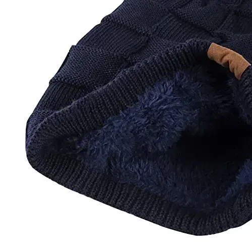REDESS Beanie Hat for Men and Women Winter Warm Hats Knit Slouchy Thick Skull Cap with Face Cover - 3