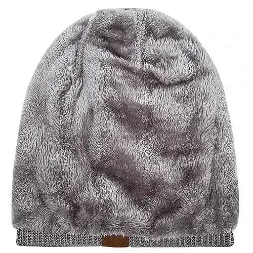 REDESS Beanie Hat for Men and Women Winter Warm Hats Knit Slouchy Thick Skull Cap with Face Cover - 2