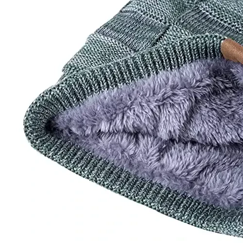 REDESS Beanie Hat for Men and Women Winter Warm Hats Knit Slouchy Thick Skull Cap with Face Cover - 3