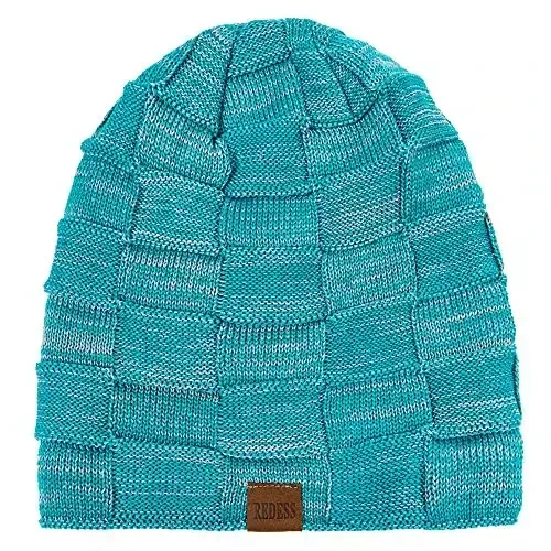 REDESS Erkaklar va ayollar uchun qishki iliq shapkalar Triko Slouchy Thick Skull Cap - 2