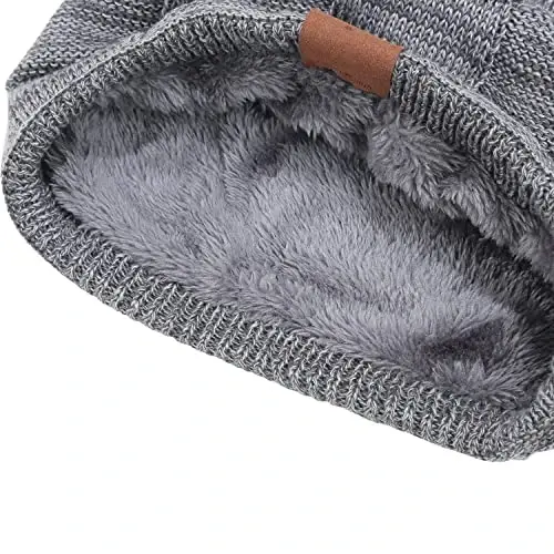 REDESS Erkaklar va ayollar uchun qishki iliq shapkalar Triko yumshoq qalin bosh suyagi qalpoq Beanie Hat - 3