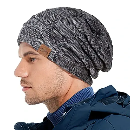 REDESS Erkaklar va ayollar uchun qishki iliq shapkalar Triko yumshoq qalin bosh suyagi qalpoq Beanie Hat - 5