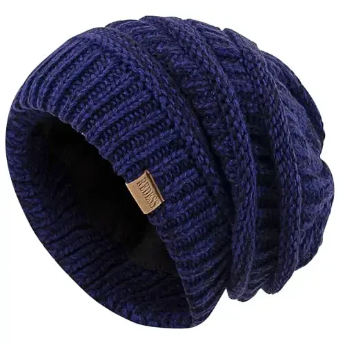REDESS Erkaklar va ayollar uchun qishki issiq katta hajmli kabel trikotaj qalpoq uchun Slouchy Beanie shlyapa - 2