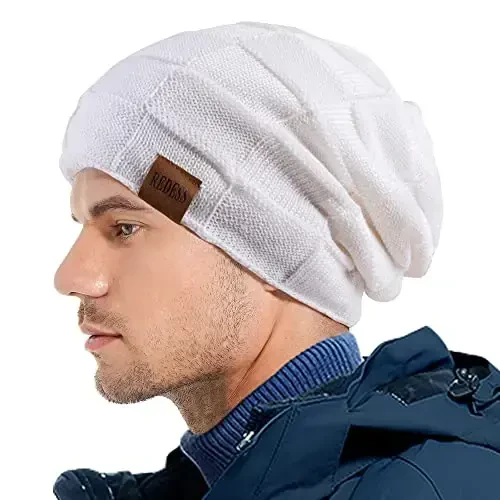 REDESS Erkaklar va ayollar uchun qishki issiq shapkalar Triko yumshoq qalin bosh suyagi qopqog'i - 4